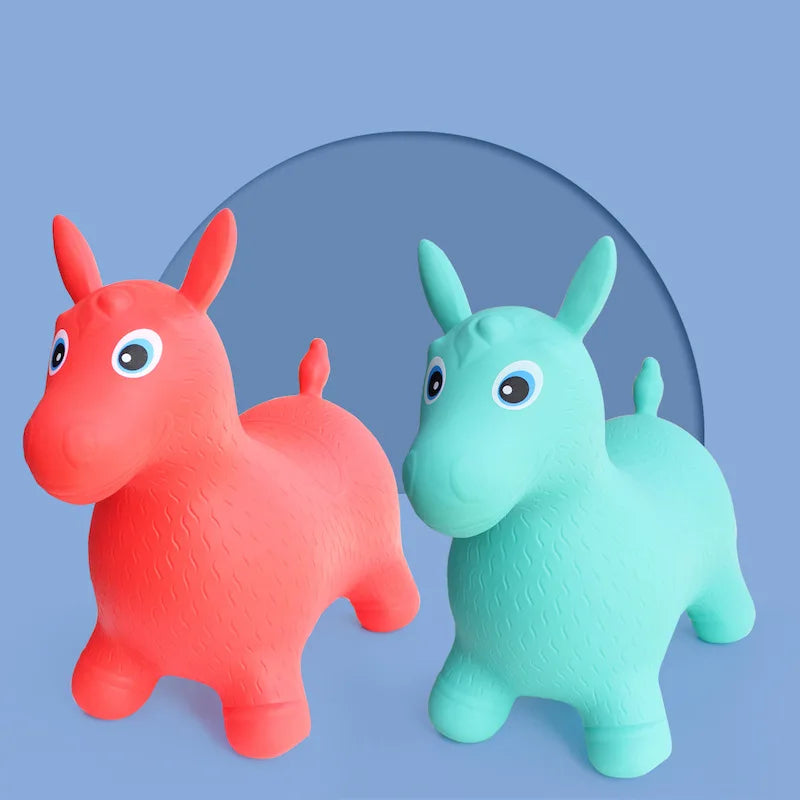 Animal Inflatable Bouncy Horse Hopper Soft Vaulting Horse Bouncer PVC Jumping Leech Ride on Baby Play Toys Balance Training