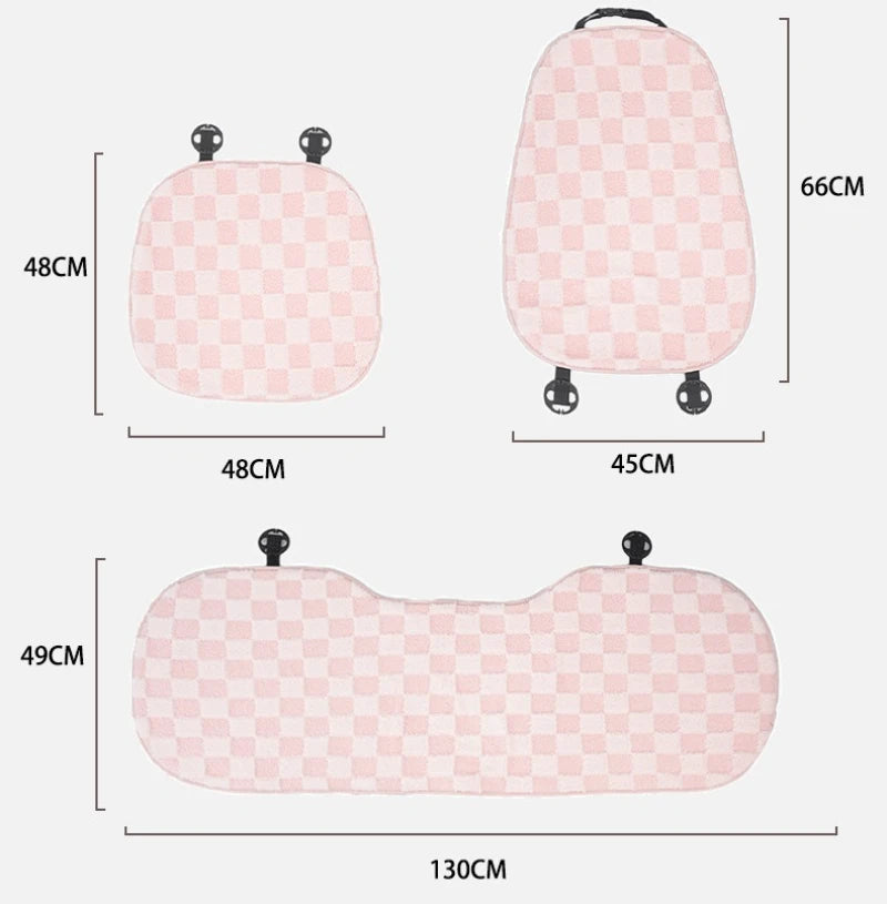 Pink Car Seat Cushion Covers Winter Thick Warm Anti-Slip Plush Comfortable Simple Design Car Seat Cover Seat Accessories