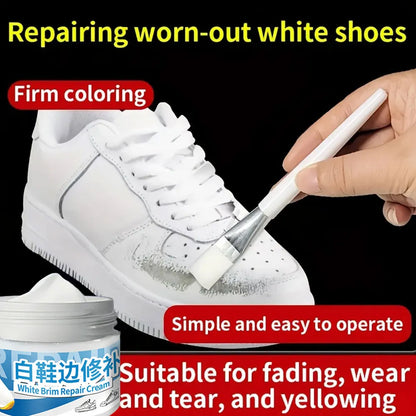 New White Shoe Edge Restorer 50g Professional Shoe Repair Cream for Sneakers Boots Leather Simple Peration Easy Apply Color Fix
