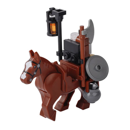 MOC Medieval Military Carriage Carriage Chariot Knight Transport Carriage Weapons Figures Vegetable Wood Bricks Children's Toys