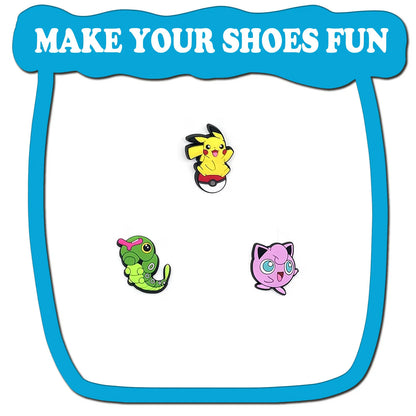 47/27/20Pcs Random Pokémon Series Shoe Charms For Slides Sandals,PVC Shoe Decorations Accessories For Christmas Birthday Gift