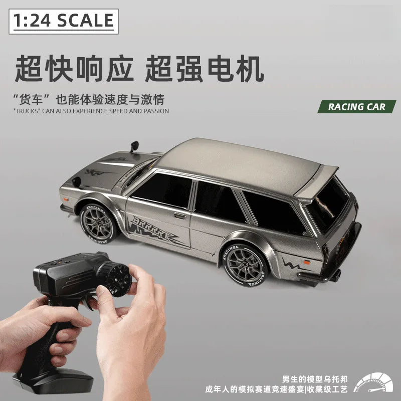 1:24 Scale 4WD Remote Control Retro Wagon Drift Car Off Road Racing Car With Proportional Throttle Toy For Kids And Adults