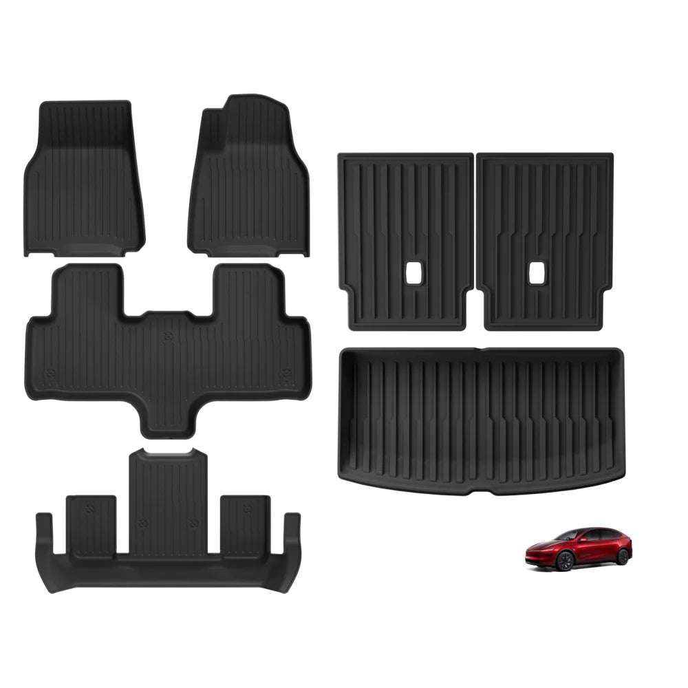 Smabee Right Drive for Tesla Model YL 6seats RHD 2025 2026 Car Floor Mats Cargo Liner Trunk Pad TPE 3D Waterproof Accessories