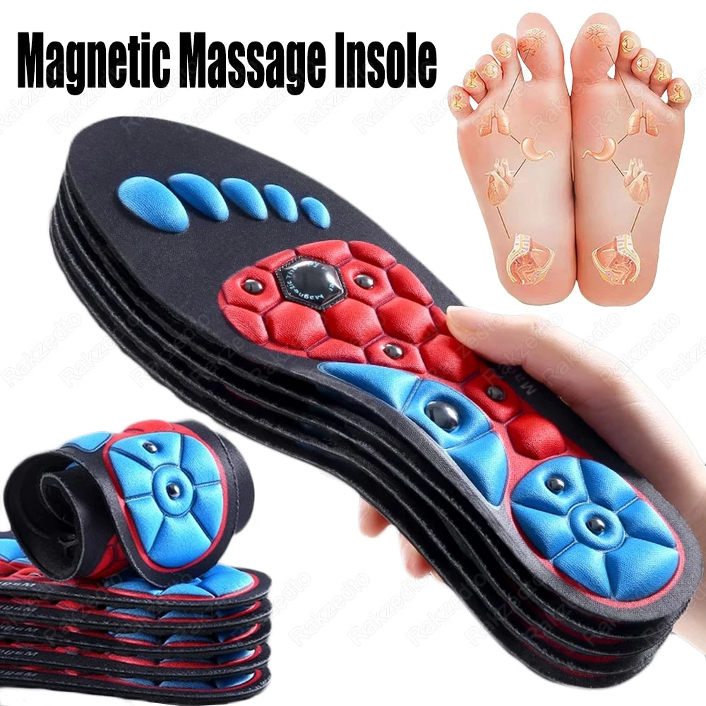 Magnetic Therapy Massage Insoles for Shoes Man Weight Loss Inserts Flat Foot Arch Support Orthotic Insoles for Feet Acupressure