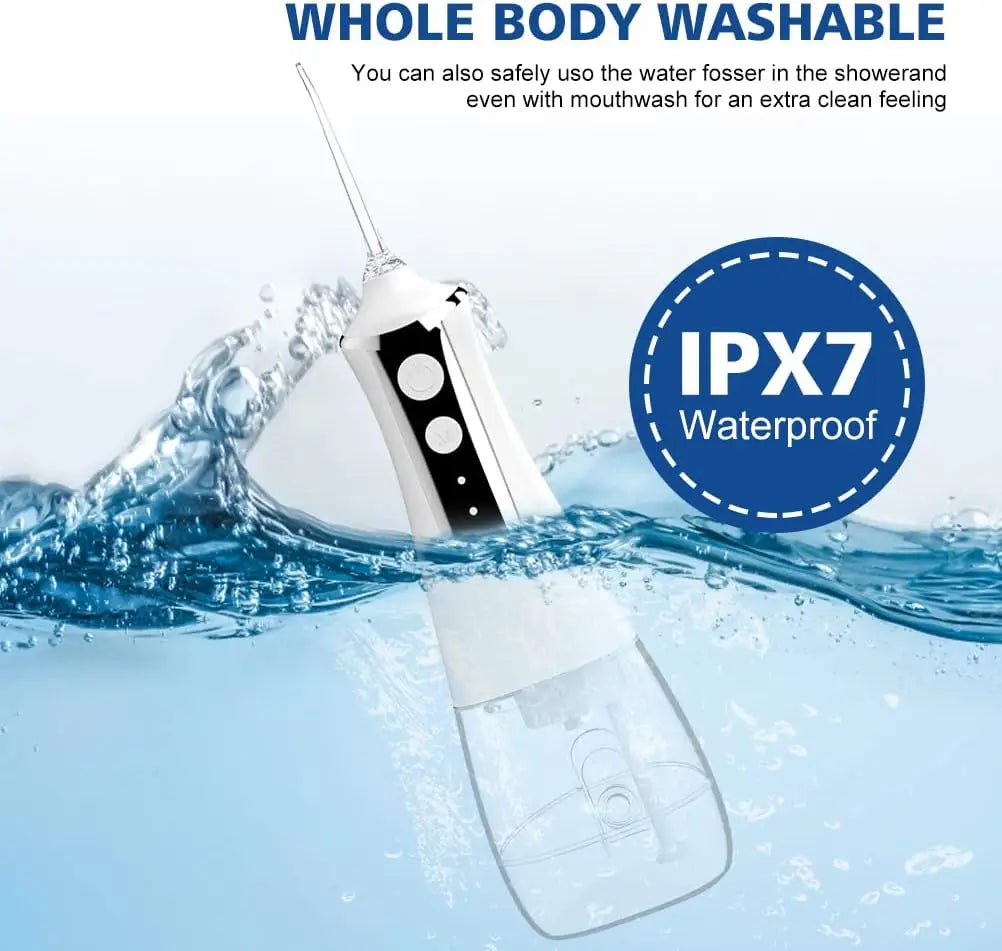 Oral Irrigator Wireless Electric Interdental Cleaner For Teeth Gums Dental Care 3 Modes 5 Replacement Nozzles USB Rechargeable S