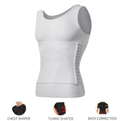 Mens Body Shaper Compression Shirts Abdomen Shapewear Tummy Slimming Sheath Gynecomastia Shapers Corset Waist Trainer Fajas Tops