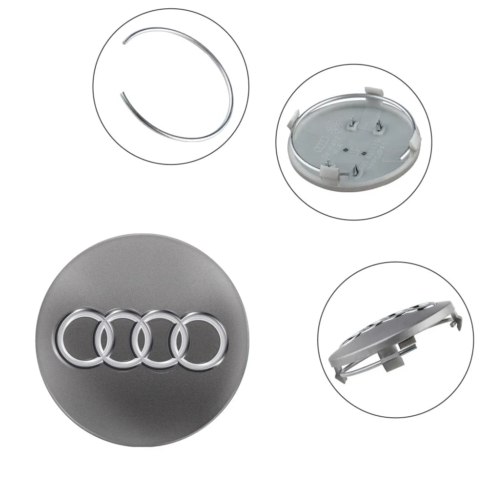 4PCS 59mm Car Wheel Center Hub Caps Replacement Hubcap Tire Rim Decoration Covers For Audi A1 B6 B7 A3 B8 A5 A4 A6 C5 C6 8P B5