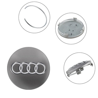 4PCS 59mm Car Wheel Center Hub Caps Replacement Hubcap Tire Rim Decoration Covers For Audi A1 B6 B7 A3 B8 A5 A4 A6 C5 C6 8P B5