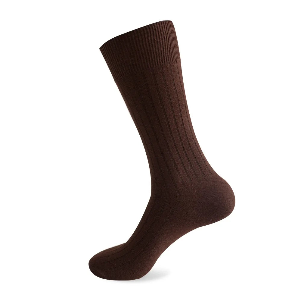 6 Pairs Large Men's Cotton Office Socks Long Solid White Black Mid-Calf Business Formal Sock Casual Plus Size 45 46 47 48 49 50