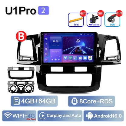For Toyota Fortuner HILUX Revo Vigo 2007-2015 Multimedia Video Player Stereo GPS Android 16 2din Carplay Car Radio