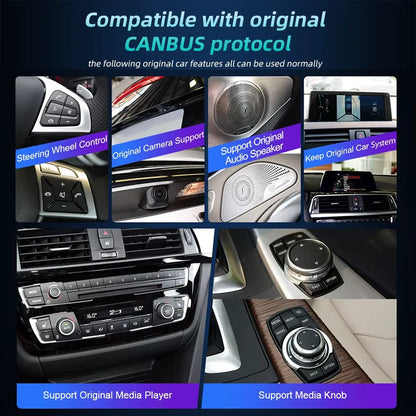 New Android 14 Wireless CarPlay Screen For BMW E60 E61 E62 E63 E90 E91 E92 2005-2012 Car Multimedia Player GPS Radio Navigation