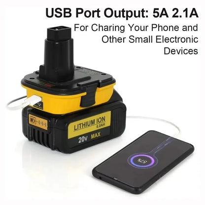 DCA1820 Power Tool Adapter USB Power Bank For Dewalt 20V Li-ion Battery DCB200 for Dewalt 18V Ni-cd Ni-mh Battery Tools DC9096