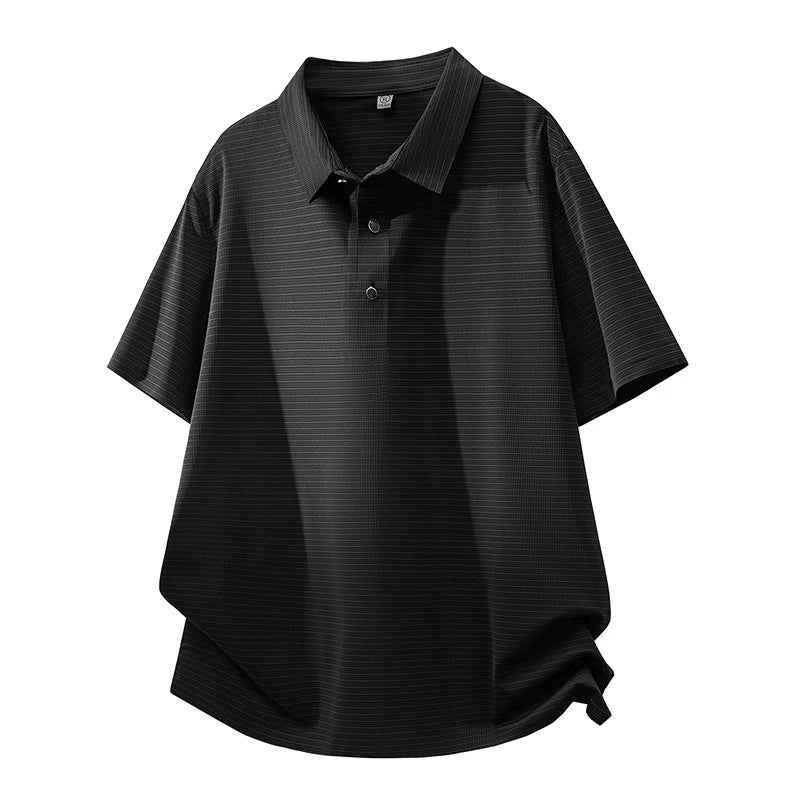 Plus Size Men's Casual Polo Shirt Short Sleeve Golf T-shirt Male High End Luxury Amazingcre Quality Wear Big Large Ice Silk Cool