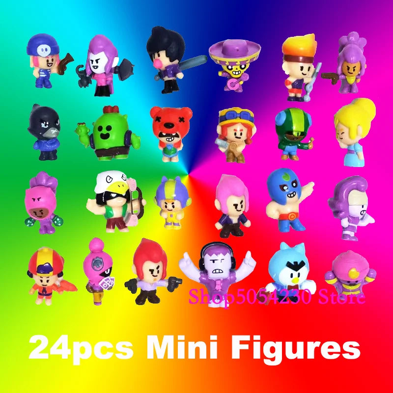 24pcs Anime Mini Figures Set Game Accessories Charms Poco Nita Cute Cartoon Heroes Home Decor Ornament for Birthday Present