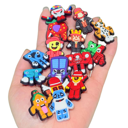 15-100Pcs Cartoon Game Character Shoe Ornaments Kids Popular PVC Clog Buckle Charms Fit Birthday Present
