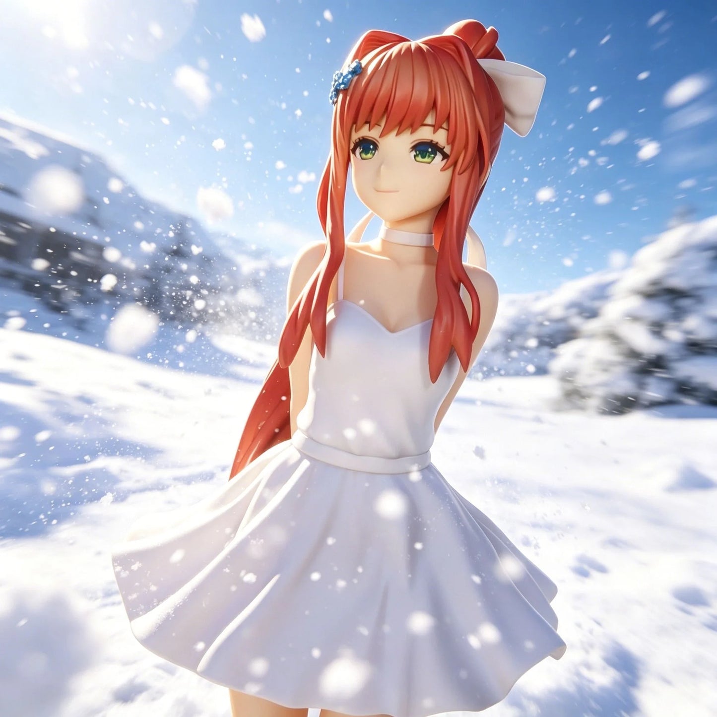 Doki Doki Literature Club! Cute Monika Ball Gown Anime Figure Model Ornament Collectible Toys Girls Gift
