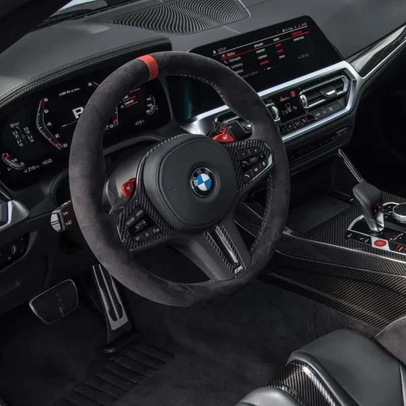 Hand Stitched Non-slip Car Steering Wheel Cover  for BMW M Sport G30 G02 X5 F40 F41 g82 M4 DIY Soft Suede Car Interior