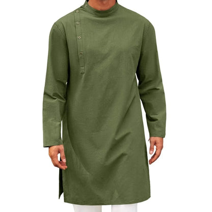 Mens Arab Long Shirt Traditional Muslim Thobe Kaftan Casual Wear Muslim Fashion