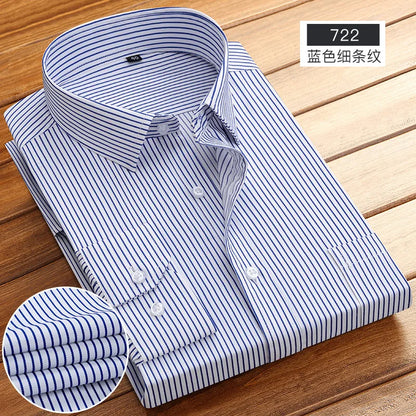 Men's Striped Long Sleeve Shirts 2026 Autumn Anti-wrinkle Business Shirt Fashion Casual Comfortable Breathe Slim Fit Shirts