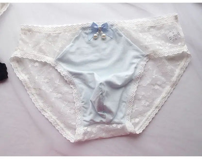 Man's Sexy Lace Briefs Panties Motal Comfort Soft Pink Underwear Role-play Underpants BF Gifts FKK Party Harajuku Panty