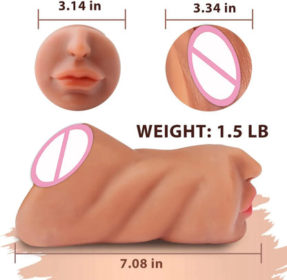 3D Flesh The Light Male Masturbation Artificial Vagina Ass Mouth Silicone 3 In 1 Adult Sex Toy Sex Doll For Man Pocket Pussy Ass