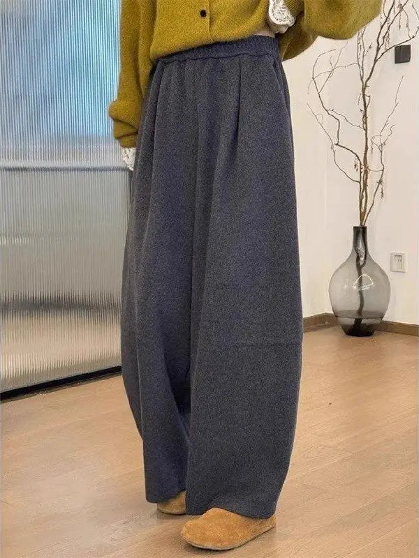 High Waist Wide Leg Pants Women's Thickened Loose Drapey Autumn Winter Large Size Banana Sweatpants Casual Straight Cut