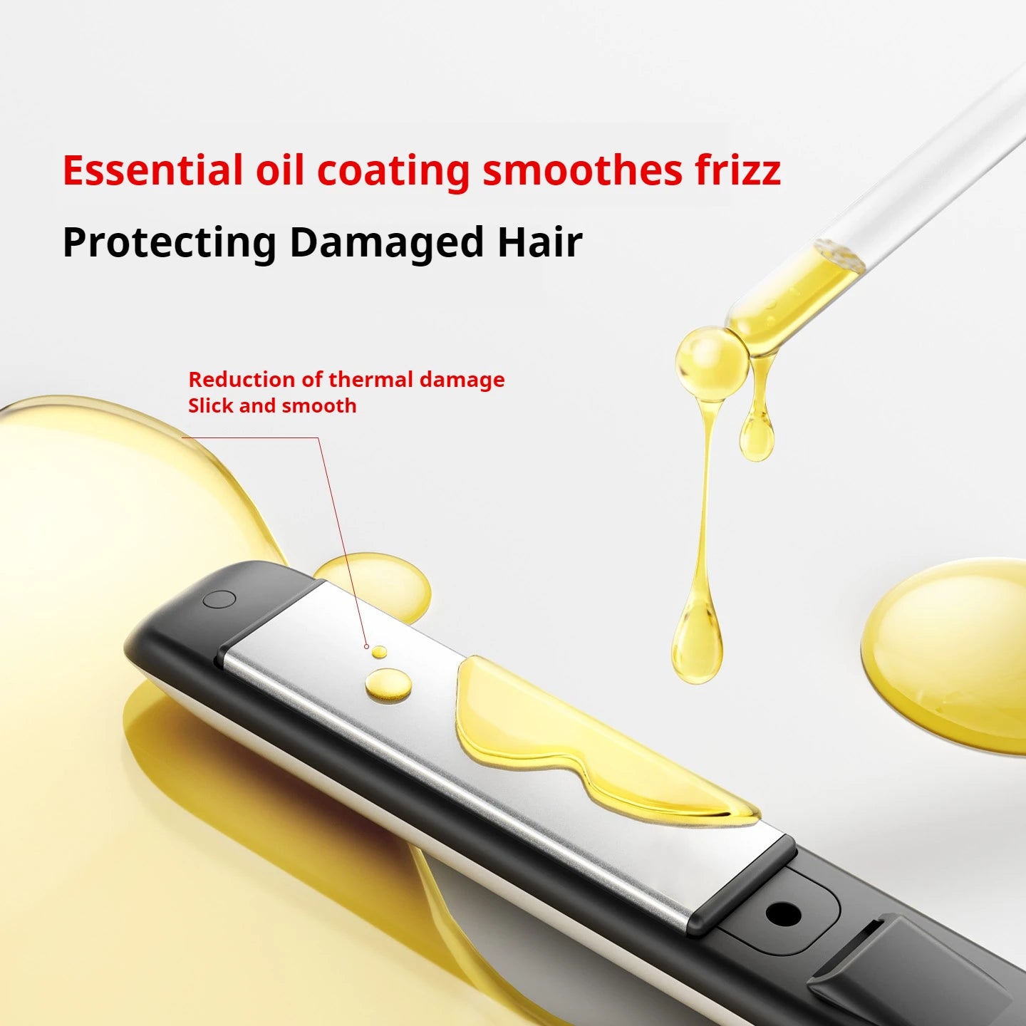 Flat Iron Hair Straightener–Travel 2-in-1 Straightener and Curler, Professional Negative Ion Ceramic Plate for Less Frizz