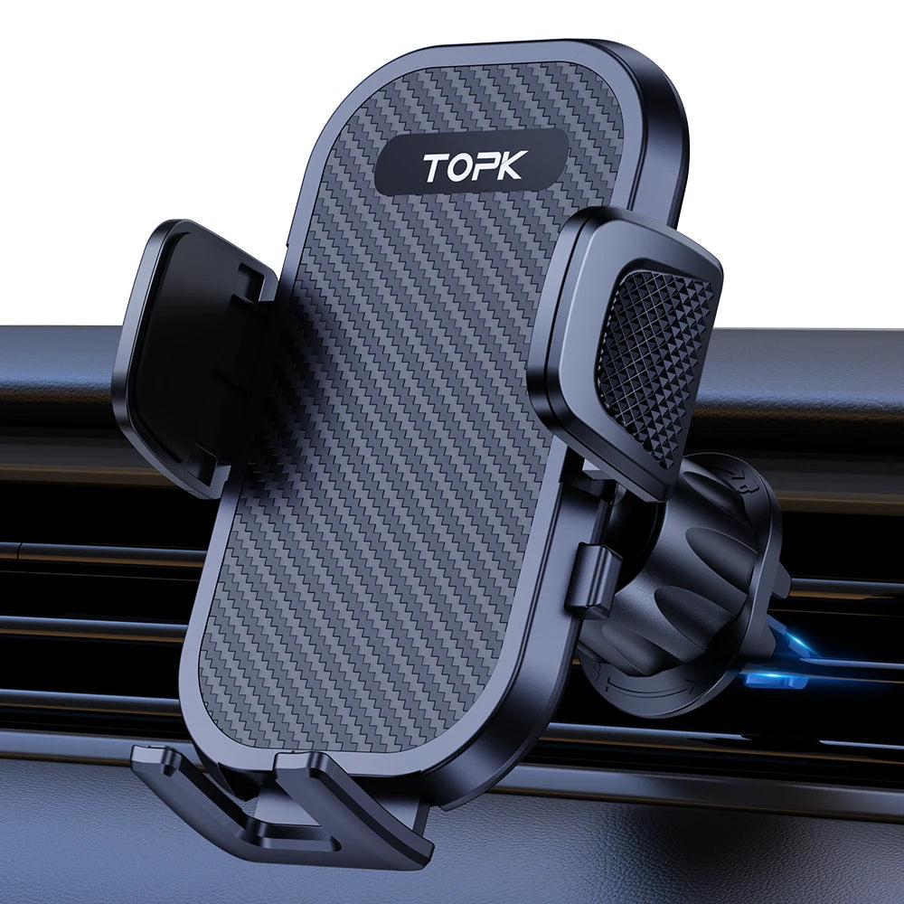TOPK Car Phone Holder Mount Upgraded Stainless Steel Hook Cell Phone Holder for Car Air Vent Mag-Safe Compatible All Phones