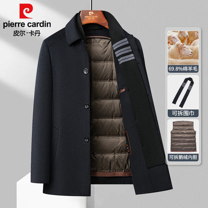 QYLVAWOY 70% Wool Winter Wool Coat Men's Mid-Length Middle-Aged Business Dad's Outfit High-End Woolen Outerwear LJ2571