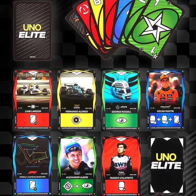 UNO Elite HotWheels F1 Racing/No Mercy Collector's Edition Card Game-Premium Playing Cards Board Game Toy Holiday Gift