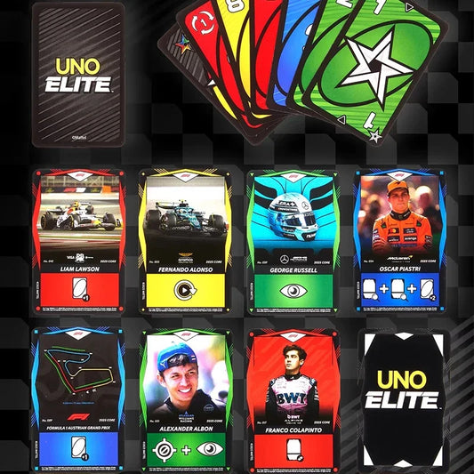 UNO Elite HotWheels F1 Racing/No Mercy Collector's Edition Card Game-Premium Playing Cards Board Game Toy Holiday Gift