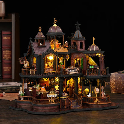 DIY Wooden Miniature Building Kits 3D Puzzles Castle Casa Doll Houses With Furniture Lights Dollhouses For Friends Birthday Gift