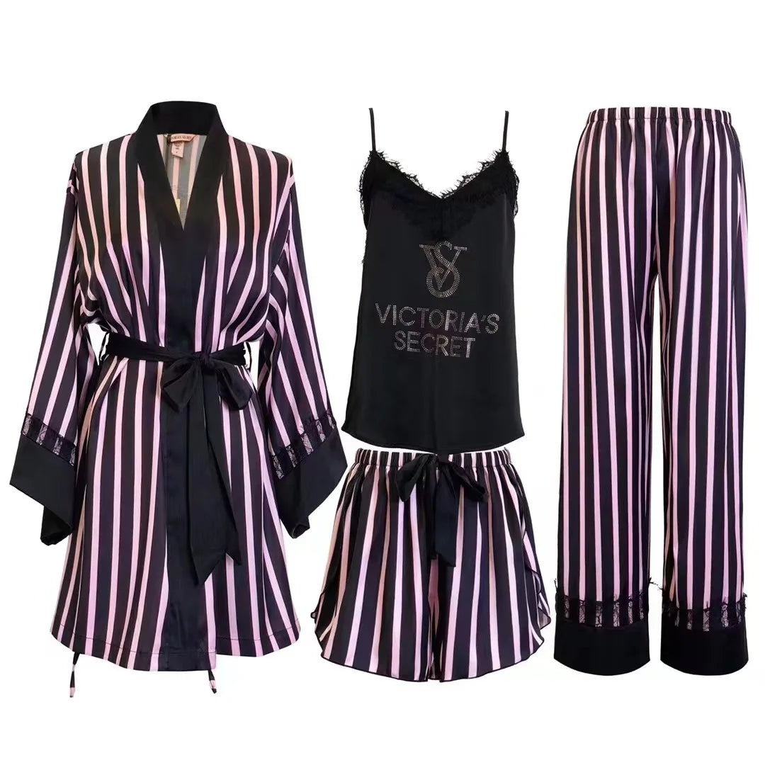 New Trim Homewear Ladies Sleepwear Chemise Sexy Womens Victoria's Secret Nightwear Underwear Pajamas Set Robe Lace