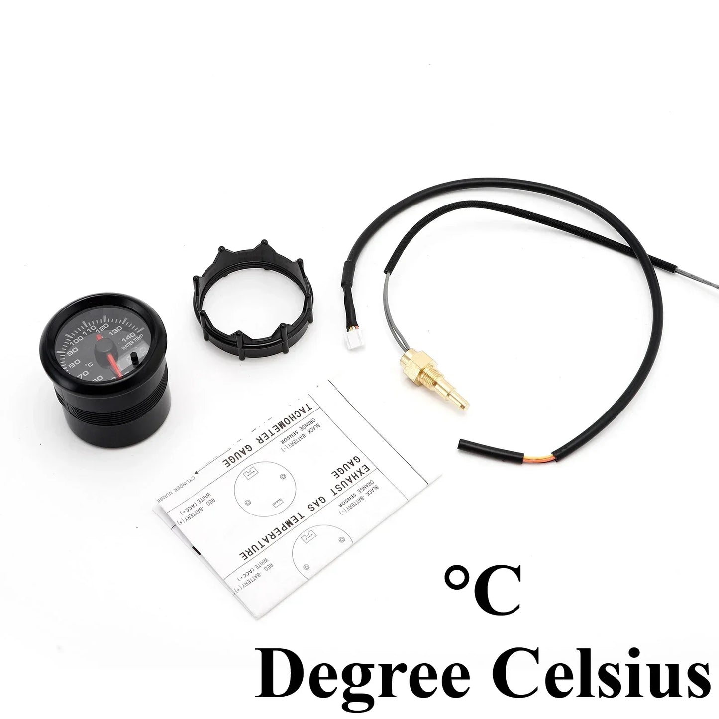 Dofi 2" 52mm 7 Colors LED Dual Display Boost Water Oil Temp Oil Pressure Voltmeter Air Fuel Ratio EGT Tachometer Car Gauge
