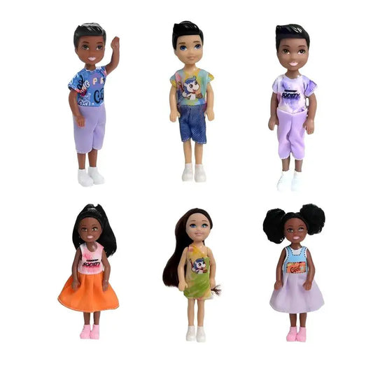 Kawaii 6 Person / Lot 5.5 Inch Dolls Lover Game Set Play Toys Doll Accessory Clothes  Fast Shipping Gift Best Birthday Present