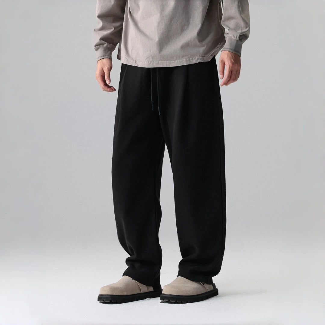 Mens Japanese Streetwear Joggers Straight Leg Solid Color Oversized Sweatpants Casual Loose Fit Sporty Pants Fashion Trousers