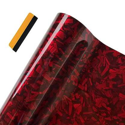Glossy Red Forged Carbon Fiber Vinyl Wrap Film Self Adhesive Waterproof Decal Sticker For Car Motorcycle Scooter Auto Accessorie