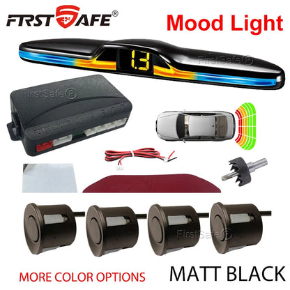 FirstSafe Factory New Mood Light LED Parking Sensor System Reversing Radars System Backlight Parktronic