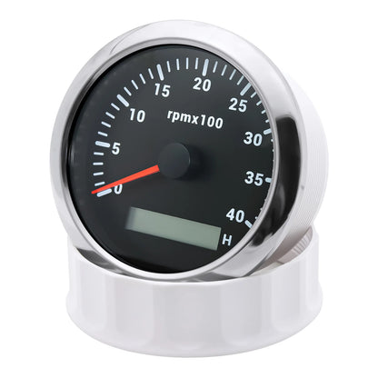 AD 85MM Tachometer with LCD Hour Meter For Marine Boat Car RPM Gauge 0-3000 4000 8000 RPM Meter Tach Sensor 7Colors Backlight