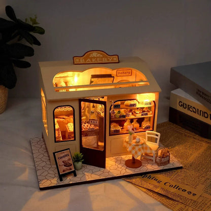 Diy  Doll House Miniature Wooden  Miniatures House Model Kit Birthday Toy Gifts