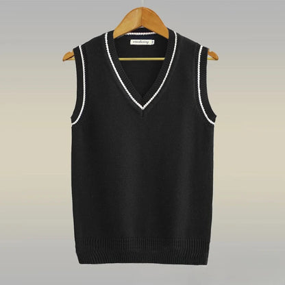 Mens &Womens V-Neck Cable Knit Sweater Vest Cotton Unisex Sleeveless Cricket Jumper for Spring Autumn Winter Golf Office Party
