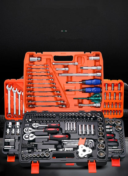Advanced Car Repair Kit , Ratchet Wrench Set with Sockets Screwdriver Bits, Professional Tool Set, Car Maintenance Essentials