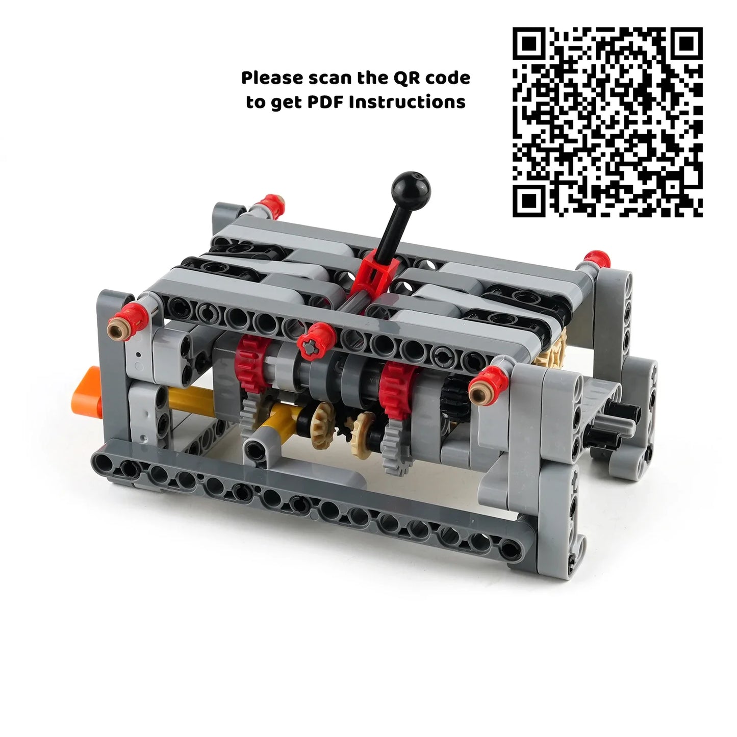 MOC 5 Speed with Reverse Gearbox Technology Modified Parts Building Blocks Transmission Model Kids Education Toy Creative Gift