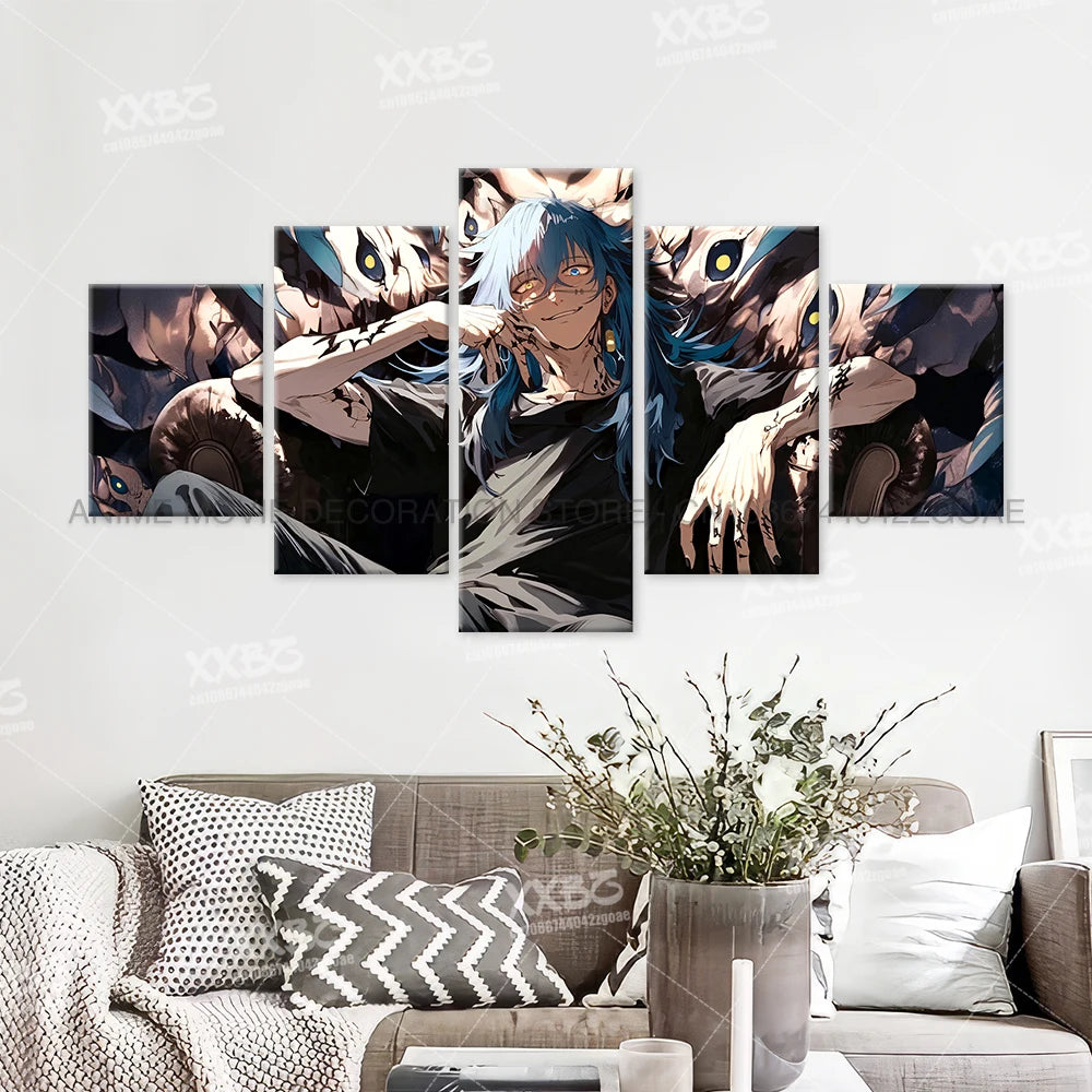 Anime Jujutsu Kaisen Character 5PCS Home Decor Canvas Paintings Pictures Wall Art Printed Poster No Frame Artwork Living Room