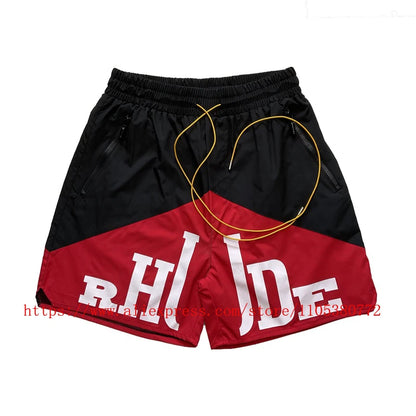 New Arrival RHUDE Print Casual Shorts Loose Street Shorts with Pockets Men's High Quality Shorts