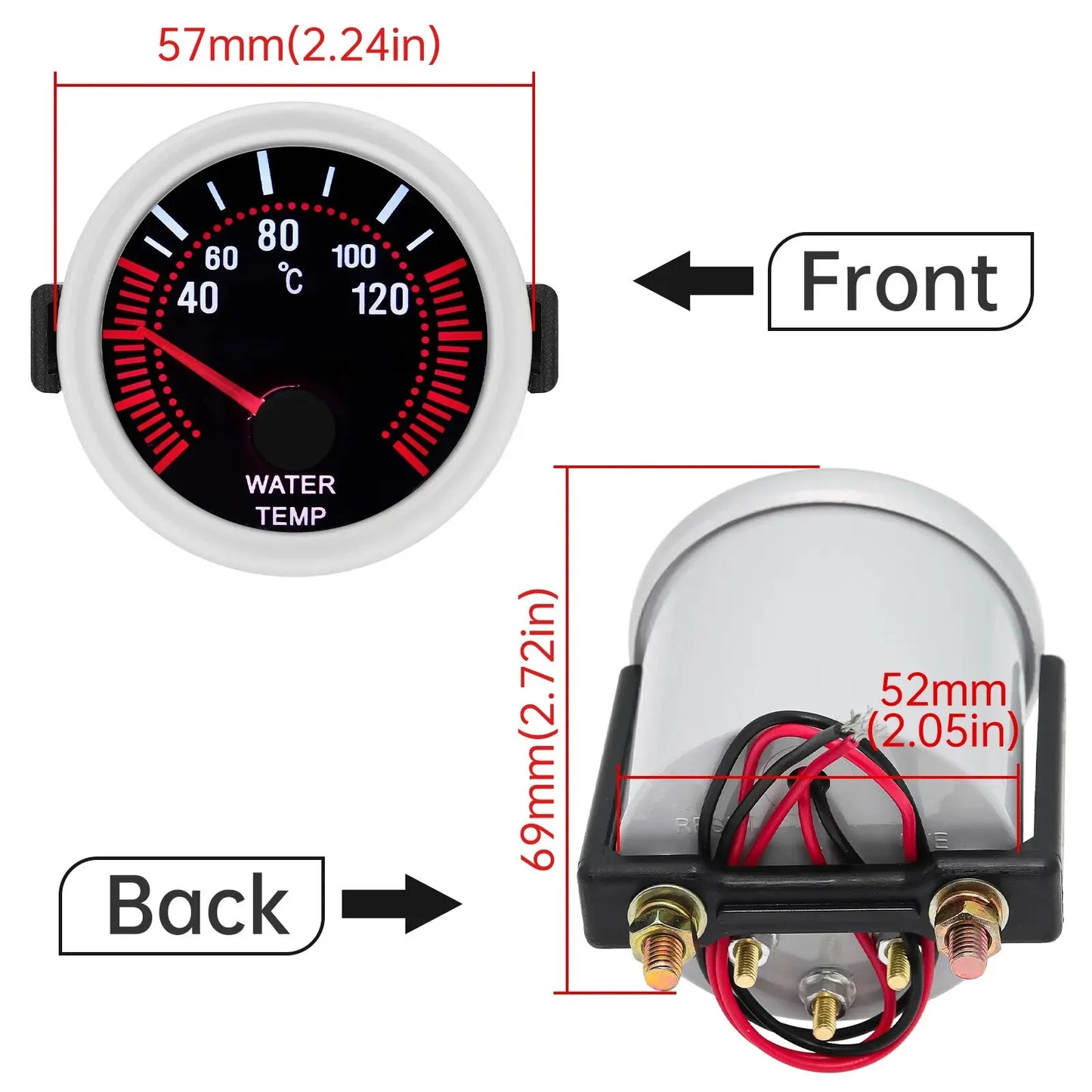 Tachometer For 12V Car 52mm Universal Smoke Len RPM Turbo Boost Gauge 2 Bar PSI Water Temp Meter Oil Pressure Gauge  Tacho