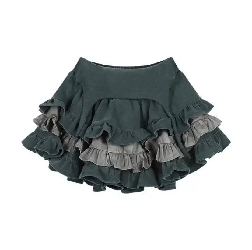 Autumn Japanese Kawaii Two Piece Set Women Sweet Rabbit Print Cute Skirt Suit Female Korean Slim Tops＋Princess Cake Skirt 2024