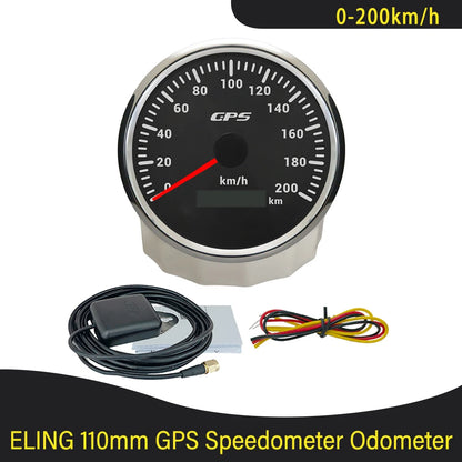Newest Universal 110mm GPS Speedometer 60K 80K 120K 200K with GPS Antenna and 7 Colors Backlight for Boat Truck Car