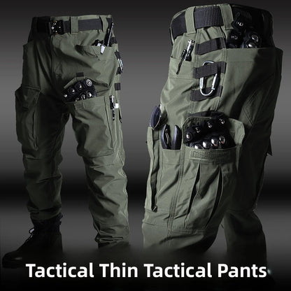 Black American Style Outdoor Training Pants Quick Dry Tactical Multi Pocket Men's Waterproof Wear Resistant Cargo Pants