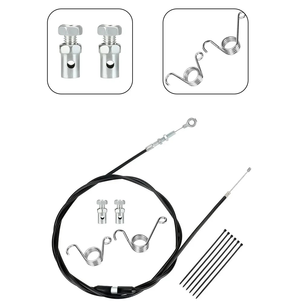 75 Inch Go Kart Throttle Cable Kit Compatible Engine Replacement Parts Stainless Steel Throttle Cable Kit 22*15cm